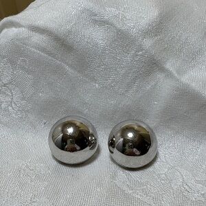 Silver Spherical Earrings